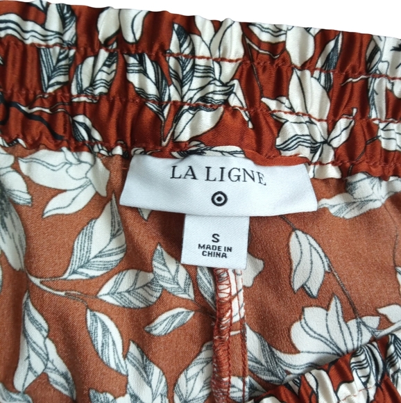 La Ligne x Target Two-Piece Pajama Set  Women's Brown Floral Lounge Set-Size S - Picture 10 of 11